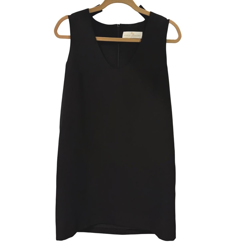 Amanda Uprichard Women’s Black Crepe Shift Dress Sleeveless